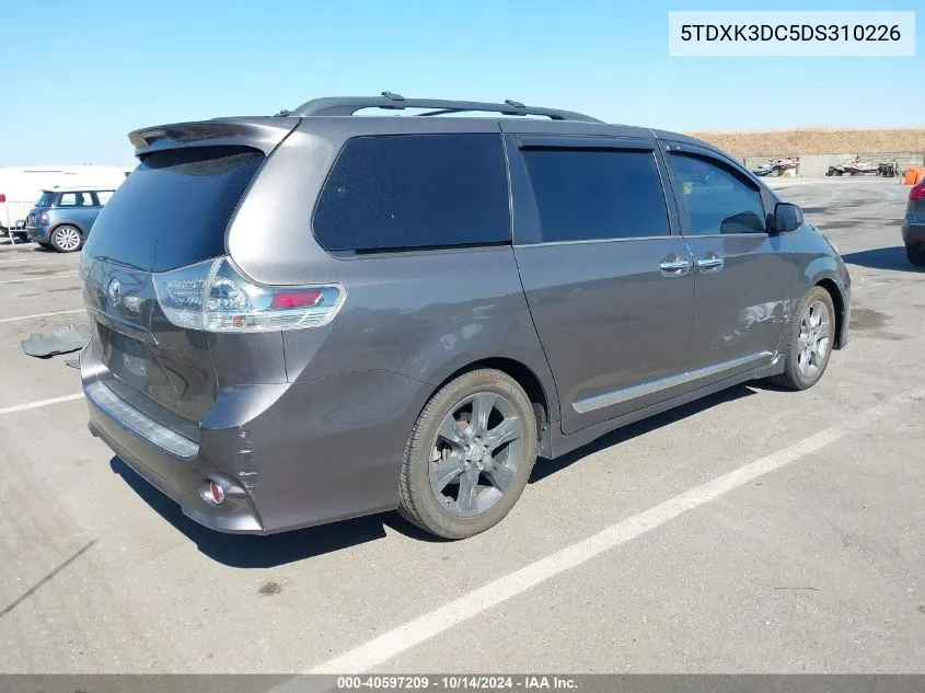 5TDXK3DC5DS310226 2013 Toyota Sienna Se 8 Passenger