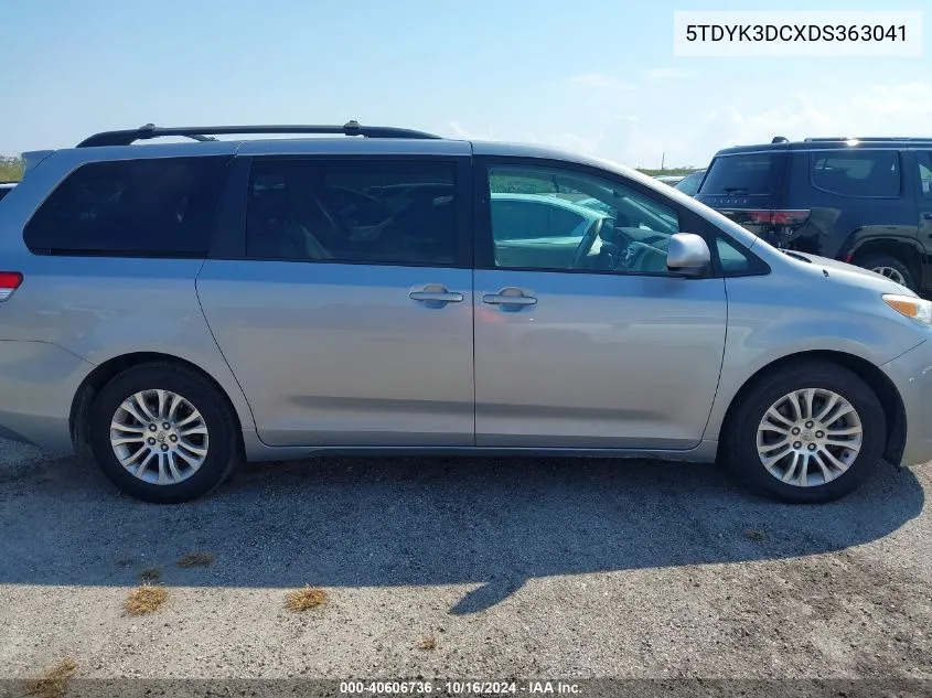 2013 Toyota Sienna Xle V6 8 Passenger VIN: 5TDYK3DCXDS363041 Lot: 40606736