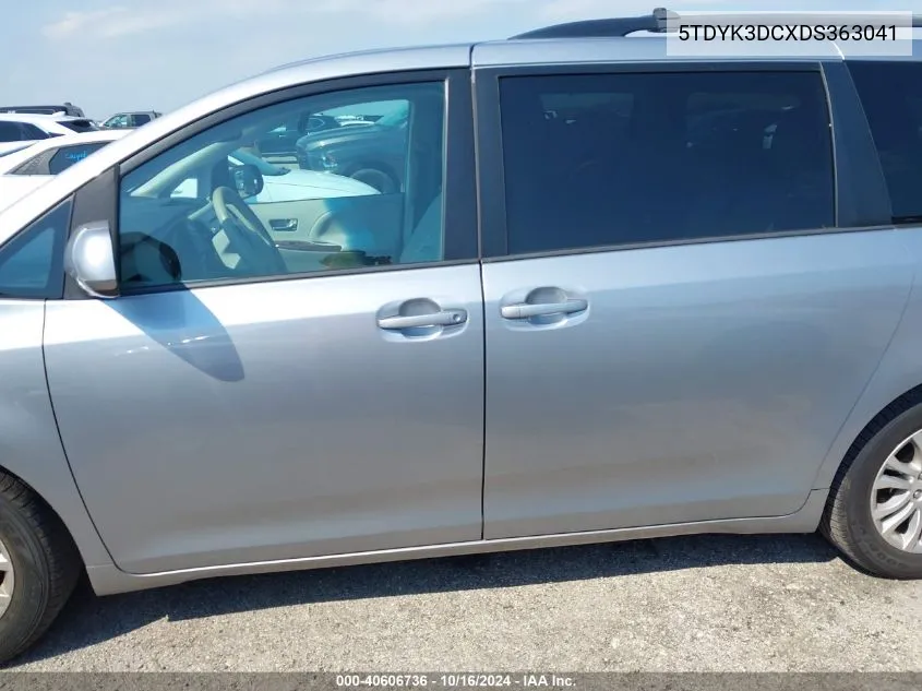 5TDYK3DCXDS363041 2013 Toyota Sienna Xle V6 8 Passenger