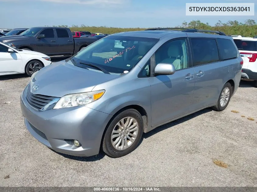 5TDYK3DCXDS363041 2013 Toyota Sienna Xle V6 8 Passenger