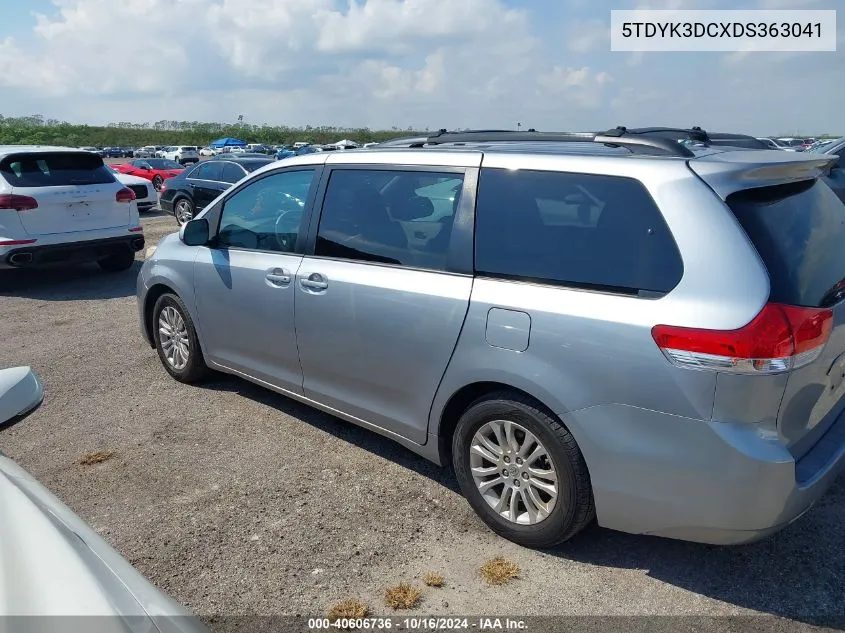 2013 Toyota Sienna Xle V6 8 Passenger VIN: 5TDYK3DCXDS363041 Lot: 40606736