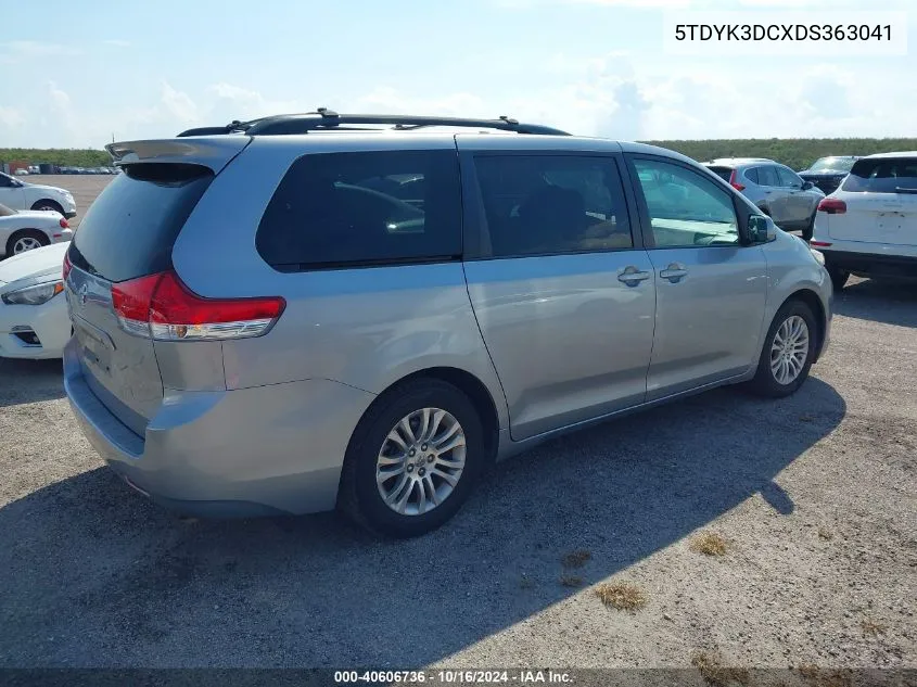 2013 Toyota Sienna Xle V6 8 Passenger VIN: 5TDYK3DCXDS363041 Lot: 40606736