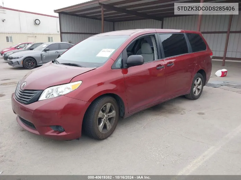 2013 Toyota Sienna L V6 7 Passenger VIN: 5TDZK3DC0DS285406 Lot: 40619382