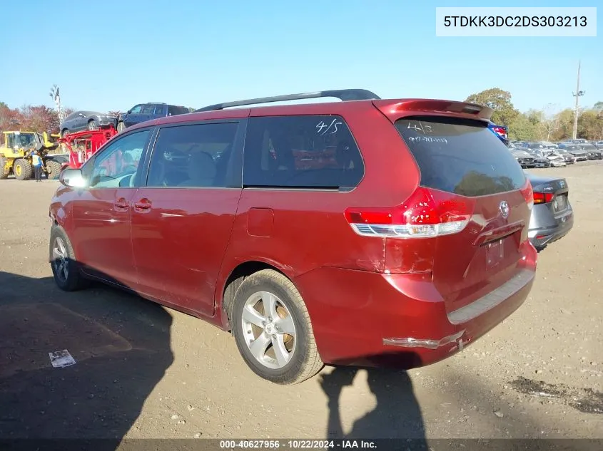 5TDKK3DC2DS303213 2013 Toyota Sienna Le V6 8 Passenger