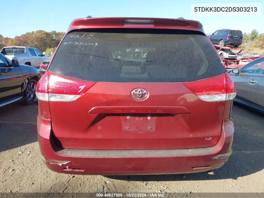 5TDKK3DC2DS303213 2013 Toyota Sienna Le V6 8 Passenger