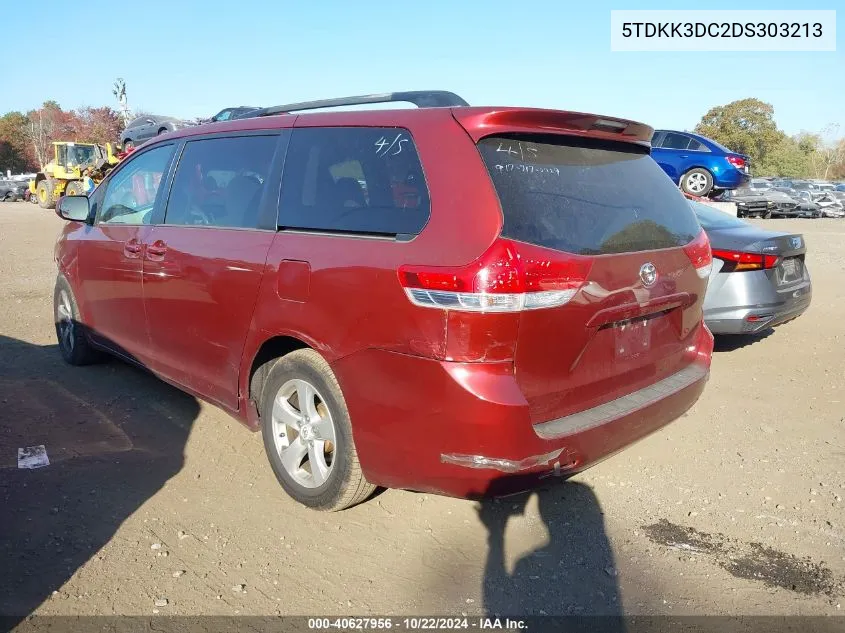 5TDKK3DC2DS303213 2013 Toyota Sienna Le V6 8 Passenger