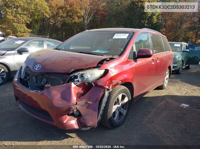 5TDKK3DC2DS303213 2013 Toyota Sienna Le V6 8 Passenger