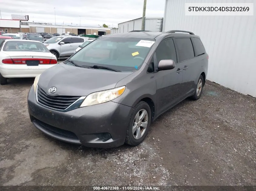 5TDKK3DC4DS320269 2013 Toyota Sienna Le V6 8 Passenger