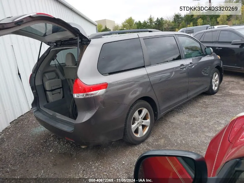 5TDKK3DC4DS320269 2013 Toyota Sienna Le V6 8 Passenger