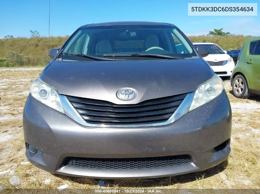 2013 Toyota Sienna Le V6 8 Passenger VIN: 5TDKK3DC6DS354634 Lot: 40680541