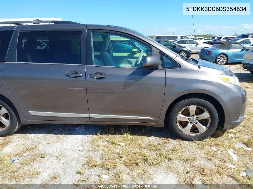 2013 Toyota Sienna Le V6 8 Passenger VIN: 5TDKK3DC6DS354634 Lot: 40680541