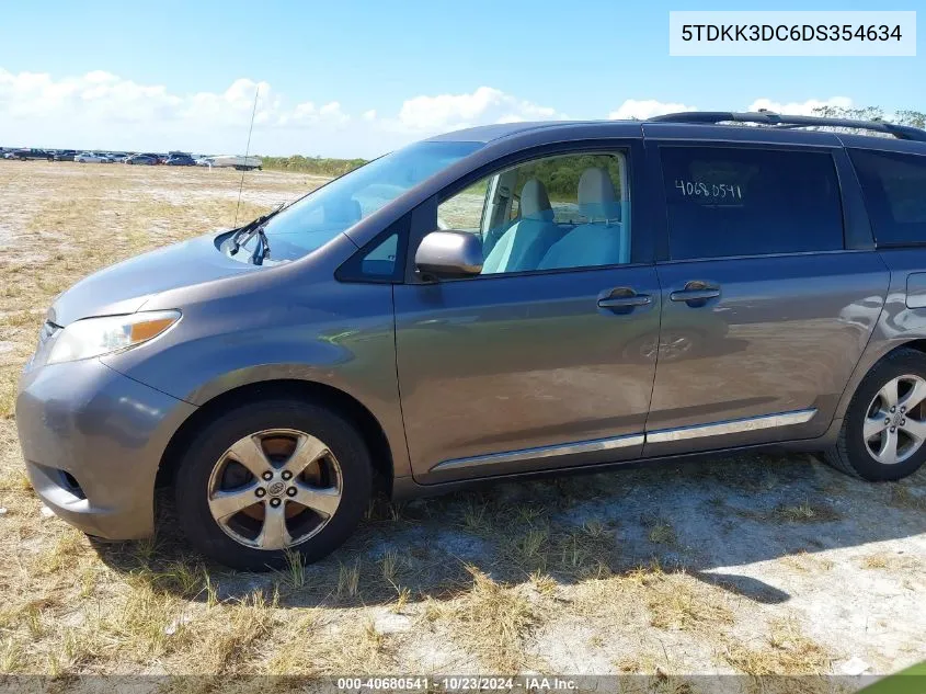 2013 Toyota Sienna Le V6 8 Passenger VIN: 5TDKK3DC6DS354634 Lot: 40680541