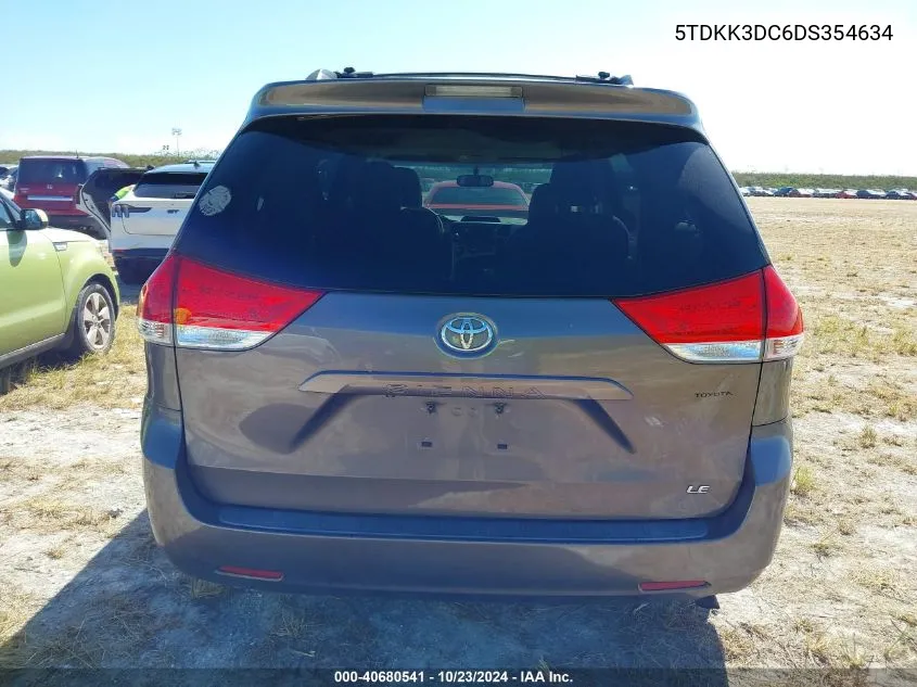 5TDKK3DC6DS354634 2013 Toyota Sienna Le V6 8 Passenger