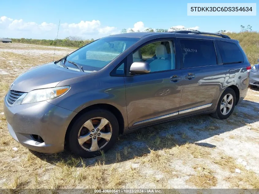 5TDKK3DC6DS354634 2013 Toyota Sienna Le V6 8 Passenger