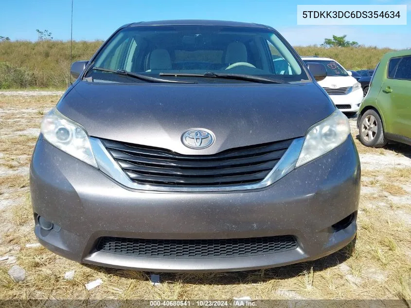 2013 Toyota Sienna Le V6 8 Passenger VIN: 5TDKK3DC6DS354634 Lot: 40680541