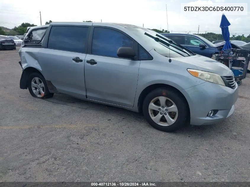 5TDZK3DC6DS400770 2013 Toyota Sienna L V6 7 Passenger