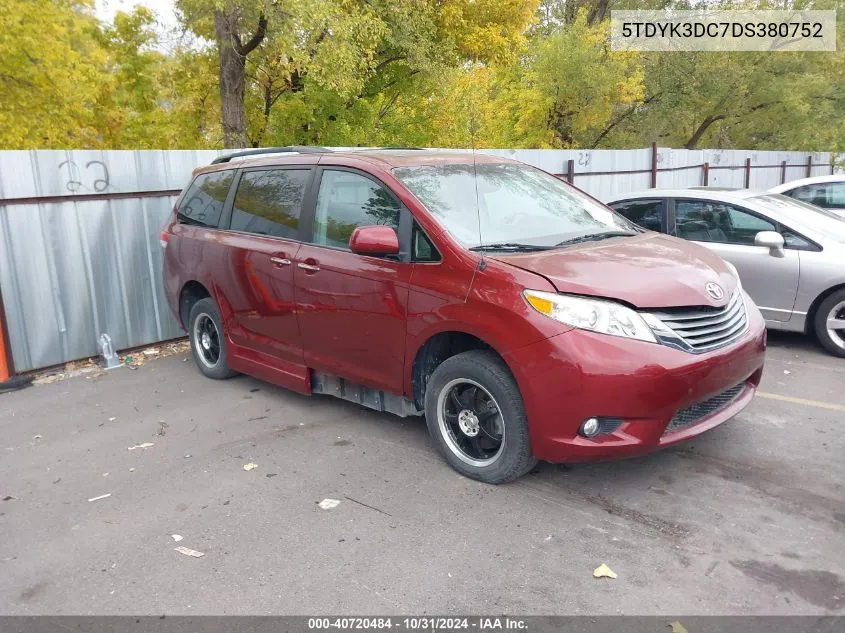 2013 Toyota Sienna Xle/Limited VIN: 5TDYK3DC7DS380752 Lot: 40720484