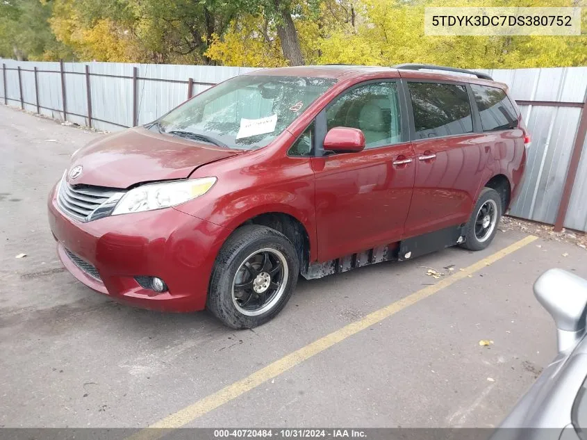 2013 Toyota Sienna Xle/Limited VIN: 5TDYK3DC7DS380752 Lot: 40720484