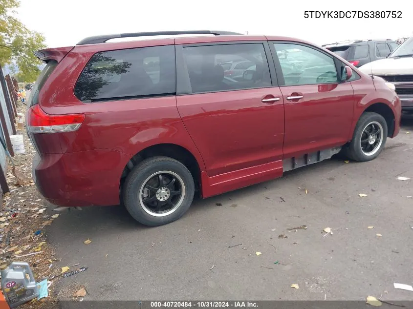 2013 Toyota Sienna Xle/Limited VIN: 5TDYK3DC7DS380752 Lot: 40720484