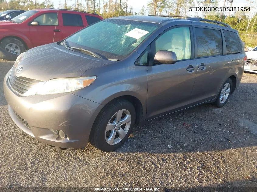 2013 Toyota Sienna Le V6 8 Passenger VIN: 5TDKK3DC5DS381954 Lot: 40726616