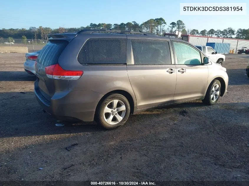 5TDKK3DC5DS381954 2013 Toyota Sienna Le V6 8 Passenger