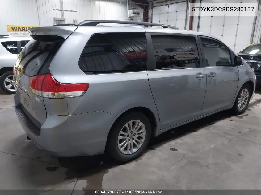 2013 Toyota Sienna Xle V6 8 Passenger VIN: 5TDYK3DC8DS280157 Lot: 40736877