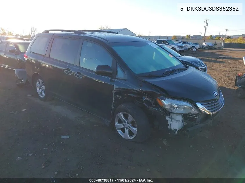 5TDKK3DC3DS362352 2013 Toyota Sienna Le V6 8 Passenger