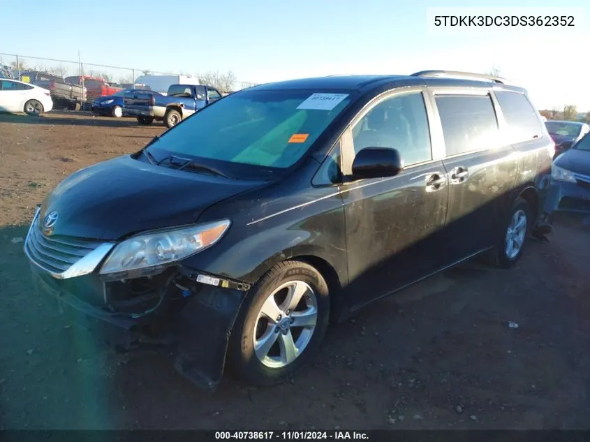 5TDKK3DC3DS362352 2013 Toyota Sienna Le V6 8 Passenger