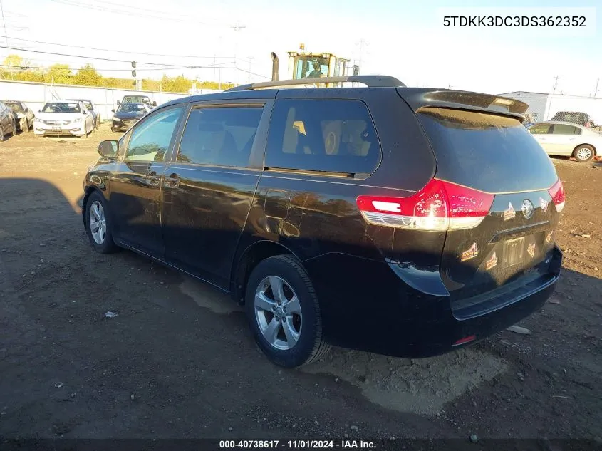 5TDKK3DC3DS362352 2013 Toyota Sienna Le V6 8 Passenger