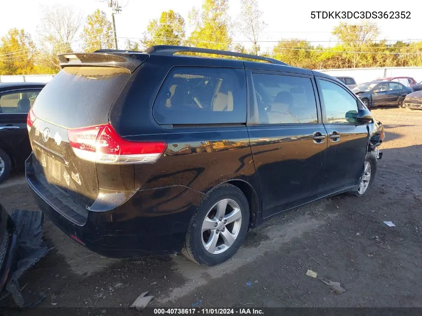 5TDKK3DC3DS362352 2013 Toyota Sienna Le V6 8 Passenger