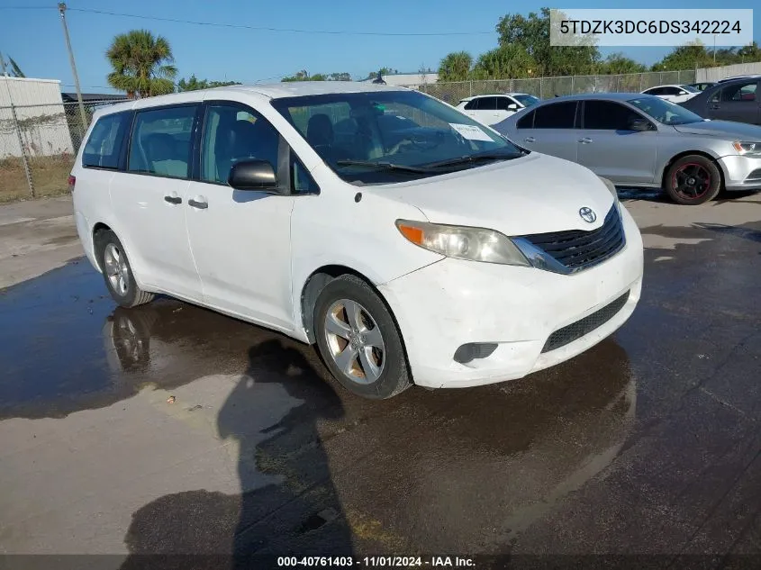 5TDZK3DC6DS342224 2013 Toyota Sienna L V6 7 Passenger