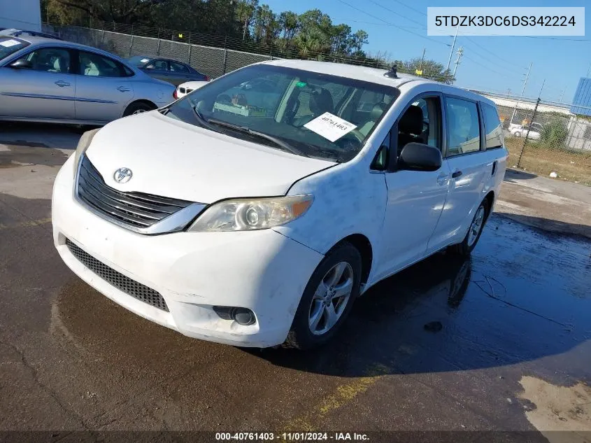 5TDZK3DC6DS342224 2013 Toyota Sienna L V6 7 Passenger