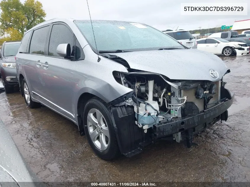 2013 Toyota Sienna Le V6 8 Passenger VIN: 5TDKK3DC7DS396729 Lot: 40807431