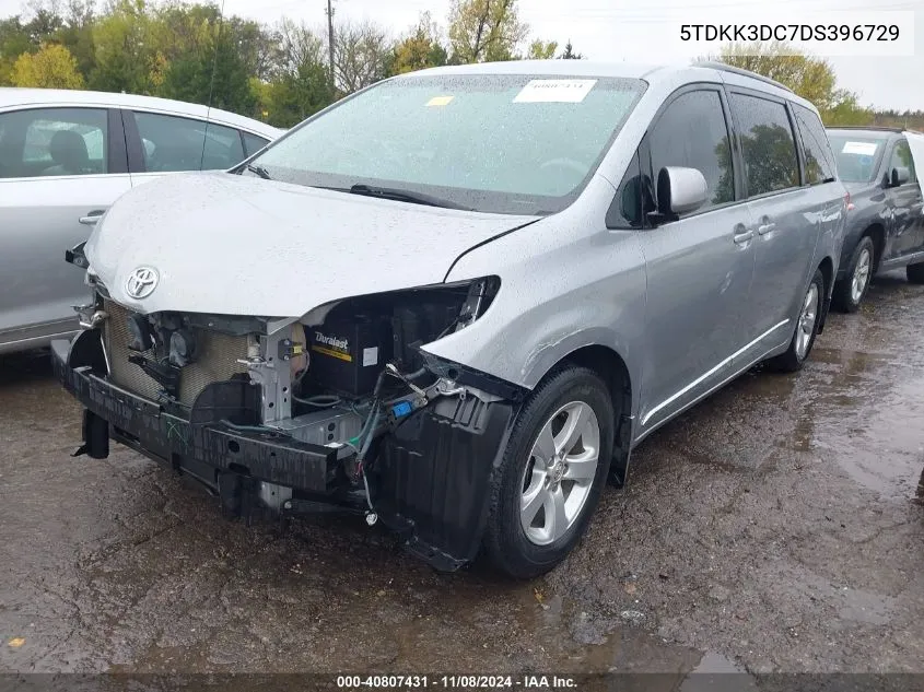 2013 Toyota Sienna Le V6 8 Passenger VIN: 5TDKK3DC7DS396729 Lot: 40807431