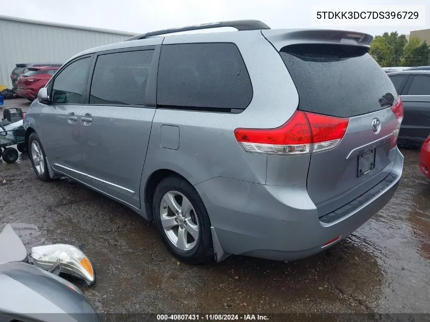 2013 Toyota Sienna Le V6 8 Passenger VIN: 5TDKK3DC7DS396729 Lot: 40807431