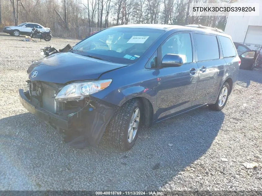 2013 Toyota Sienna Le V6 8 Passenger VIN: 5TDKK3DC3DS398204 Lot: 40818769