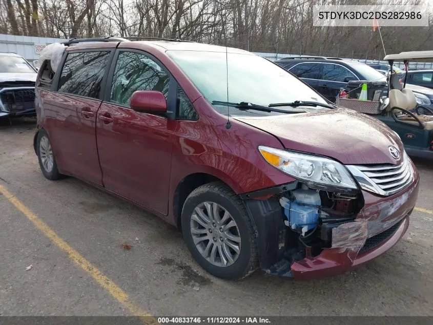 2013 Toyota Sienna Xle V6 8 Passenger VIN: 5TDYK3DC2DS282986 Lot: 40833746