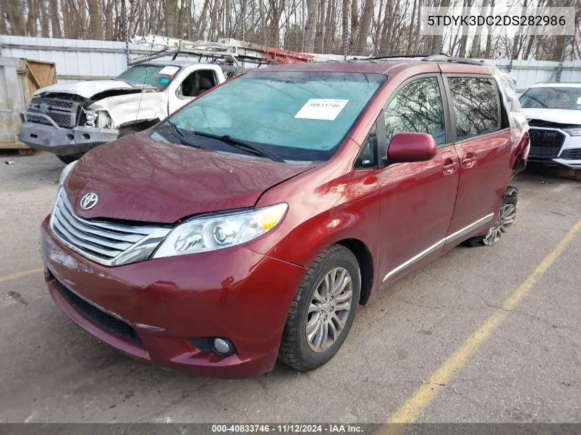 2013 Toyota Sienna Xle V6 8 Passenger VIN: 5TDYK3DC2DS282986 Lot: 40833746