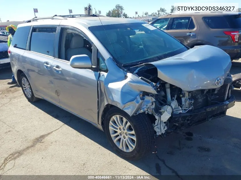 5TDYK3DC9DS346327 2013 Toyota Sienna Xle V6 8 Passenger