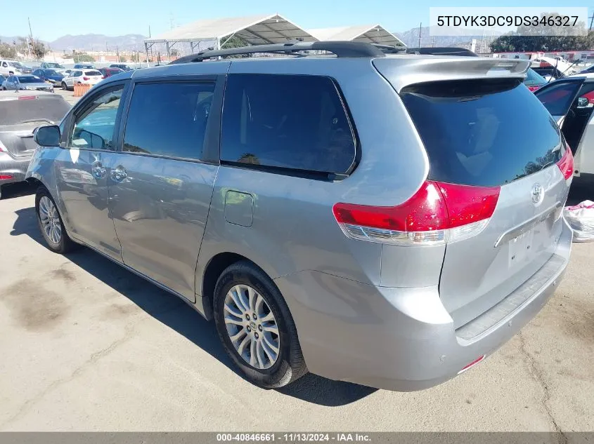 5TDYK3DC9DS346327 2013 Toyota Sienna Xle V6 8 Passenger