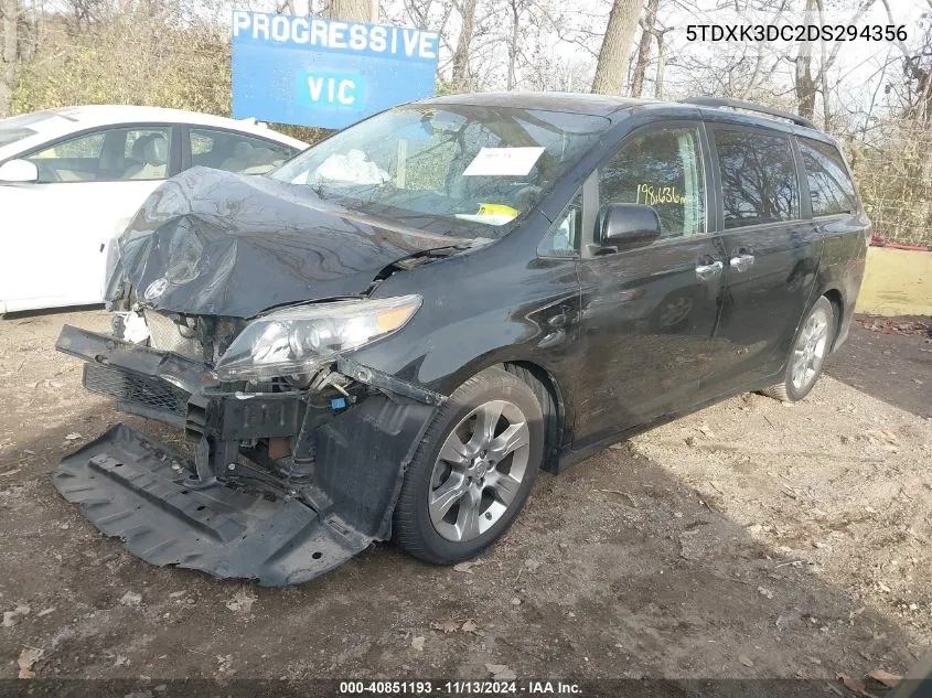 5TDXK3DC2DS294356 2013 Toyota Sienna Se 8 Passenger