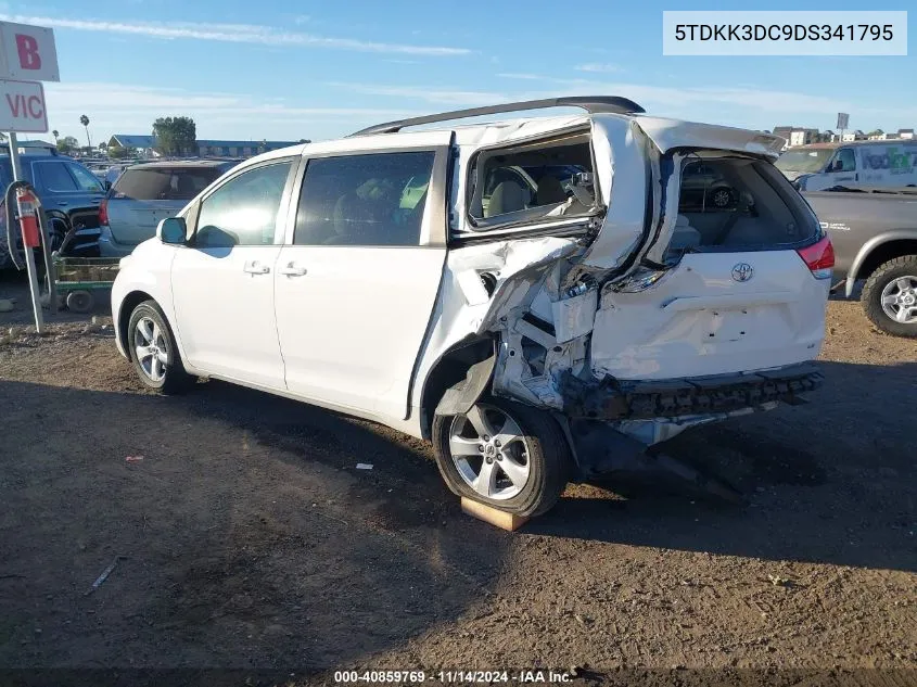 5TDKK3DC9DS341795 2013 Toyota Sienna Le V6 8 Passenger