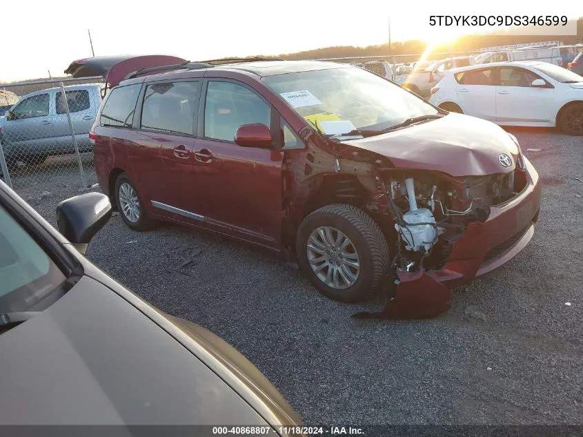 2013 Toyota Sienna Xle V6 8 Passenger VIN: 5TDYK3DC9DS346599 Lot: 40868807