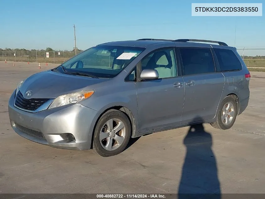 2013 Toyota Sienna Le V6 8 Passenger VIN: 5TDKK3DC2DS383550 Lot: 40882722