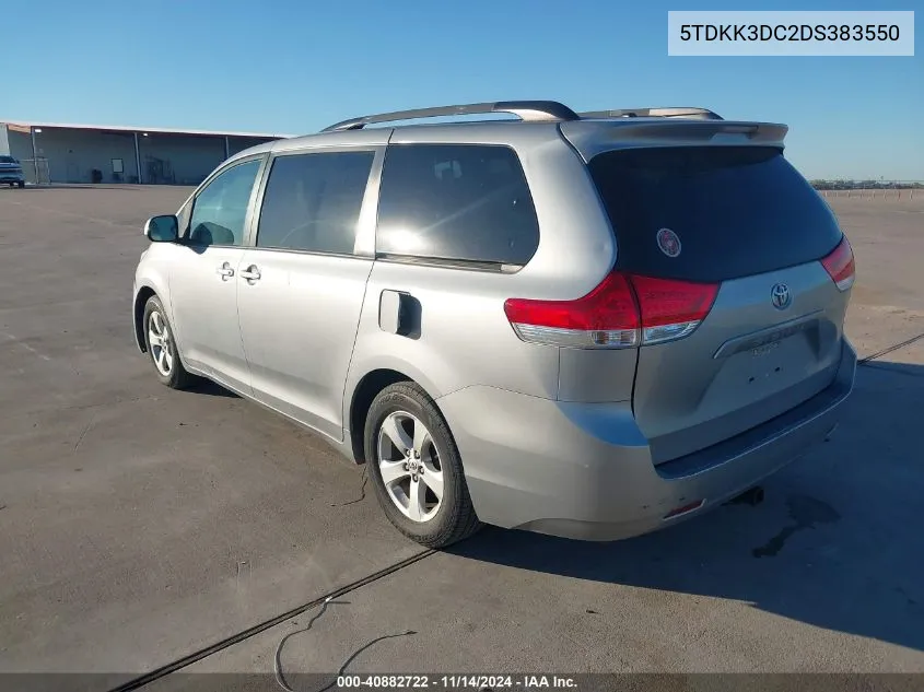 2013 Toyota Sienna Le V6 8 Passenger VIN: 5TDKK3DC2DS383550 Lot: 40882722