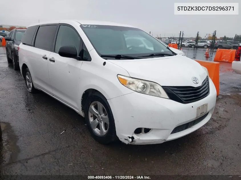 2013 Toyota Sienna L V6 7 Passenger VIN: 5TDZK3DC7DS296371 Lot: 40893406