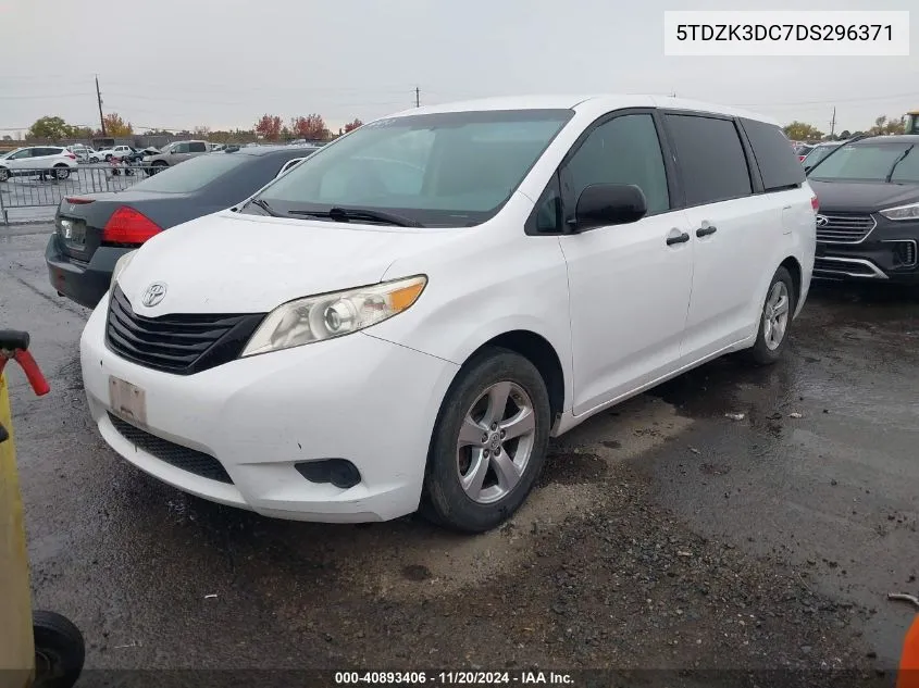 2013 Toyota Sienna L V6 7 Passenger VIN: 5TDZK3DC7DS296371 Lot: 40893406