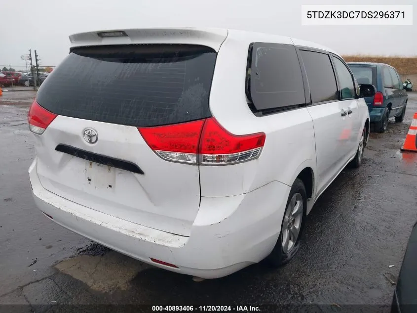 2013 Toyota Sienna L V6 7 Passenger VIN: 5TDZK3DC7DS296371 Lot: 40893406