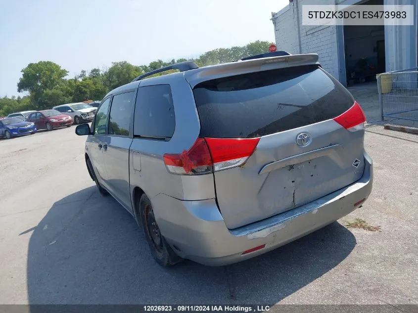 2014 Toyota Sienna VIN: 5TDZK3DC1ES473983 Lot: 12026923