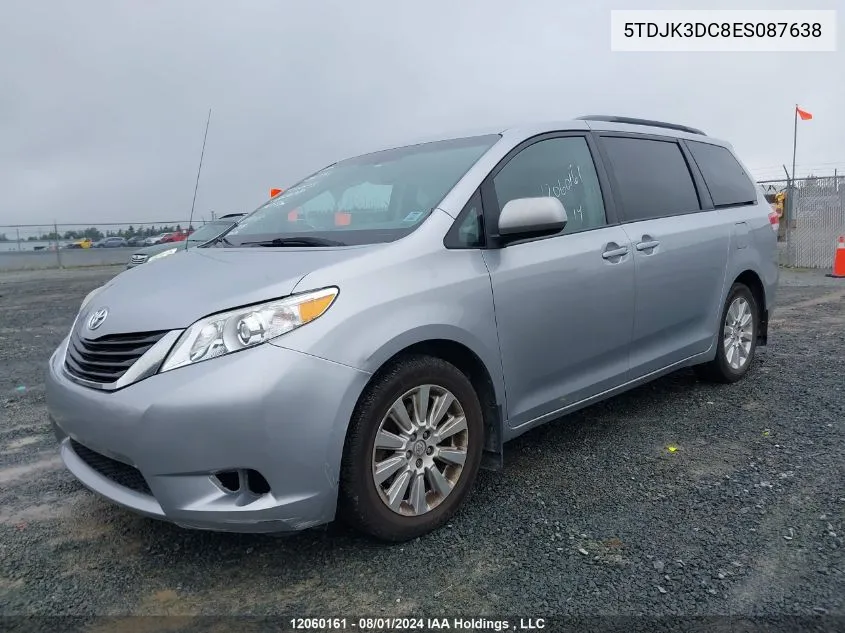 2014 Toyota Sienna Le VIN: 5TDJK3DC8ES087638 Lot: 12060161